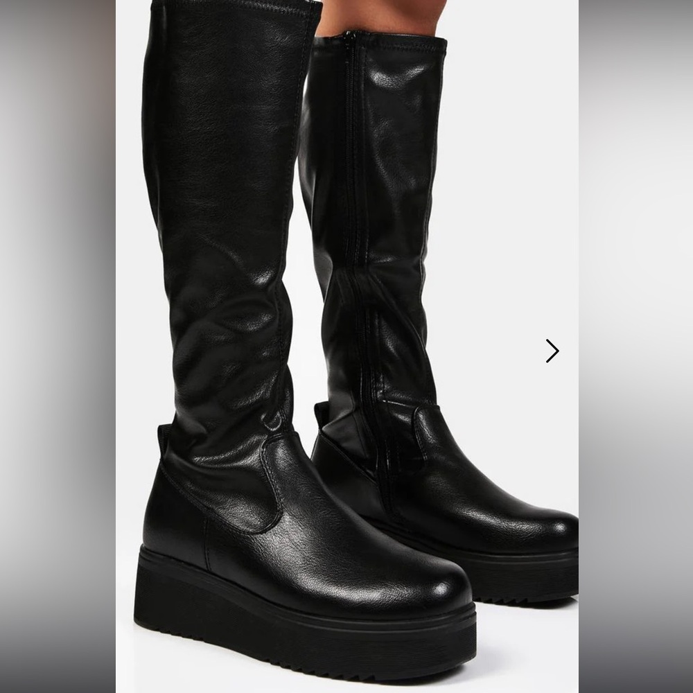 Black Knee-High Watchtower Women's Boot by Koi Footwear in Size 8